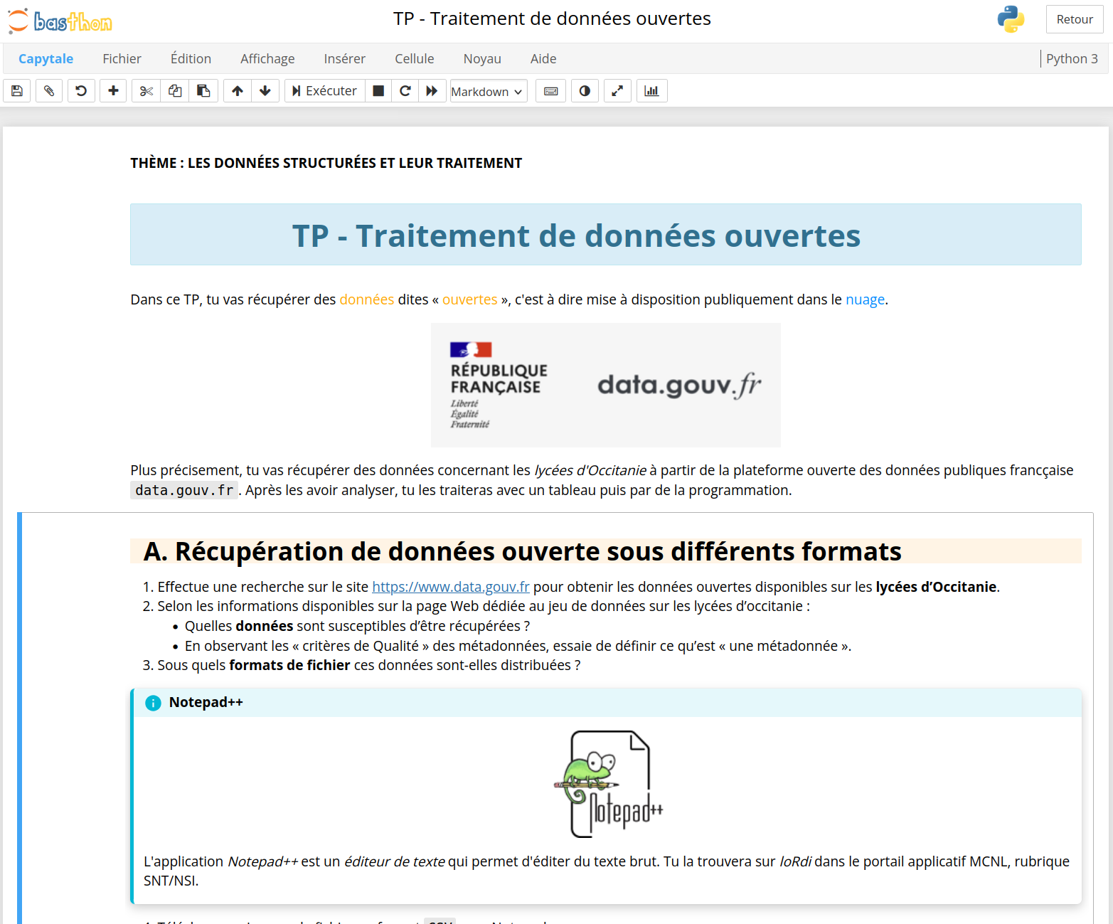capture d'écran du notebook