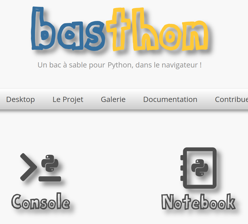 image interface Basthon